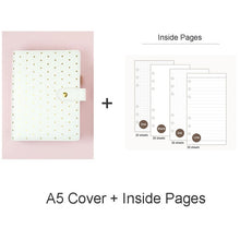 Load image into Gallery viewer, Jamie Notes Polka Foil Gold Binder Notebook